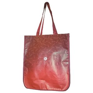Lululemon Red Ombre Reusable Snap Button Rare Holiday Tote Bag Carryall Bag